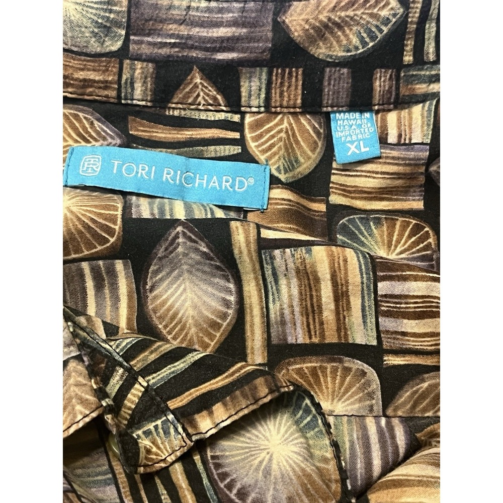 Tori Richard‎ Shirt Mens XL Cotton Lawn Abstract Button Up Short Sleeve Hawaii - Picture 8 of 8